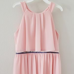 Girls Pink Spring Dress w/Sequin Waist